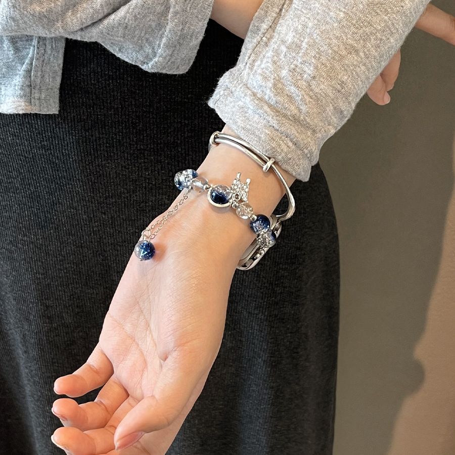 Blue Star Diamond Butterfly Chic Tweed Women's Watch Strap for Apple Watch