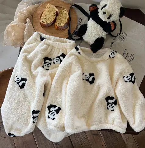 White Winter Girls Flannel Pajama Set - # BAAA81810012