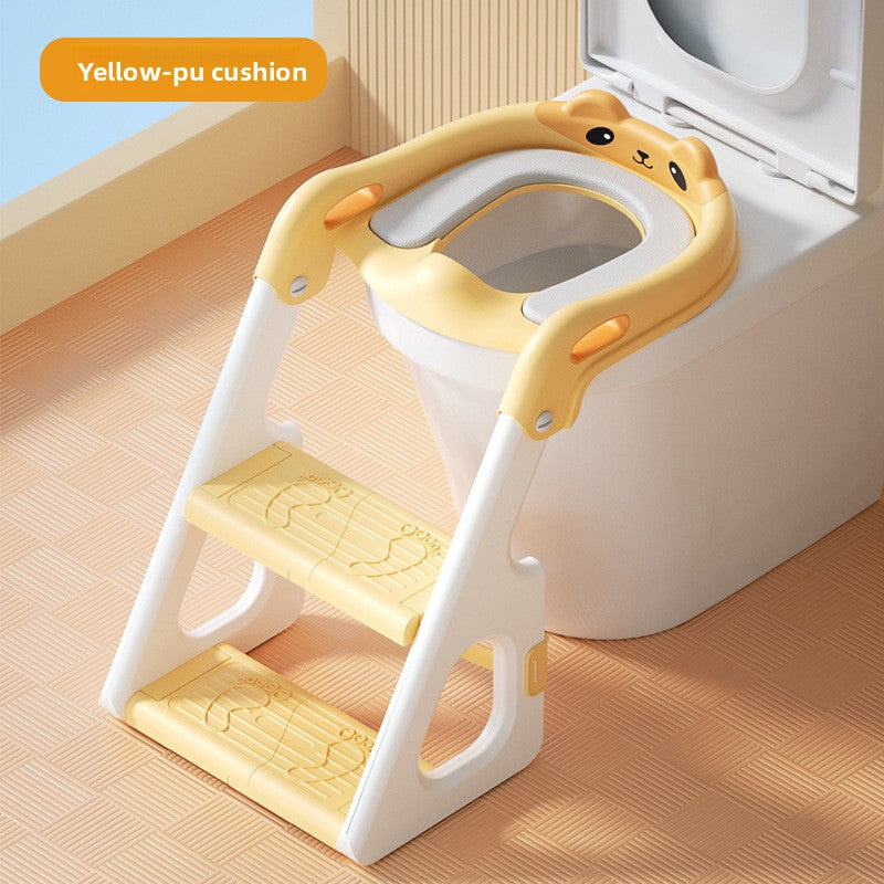Foldable stepped auxiliary stool toilet