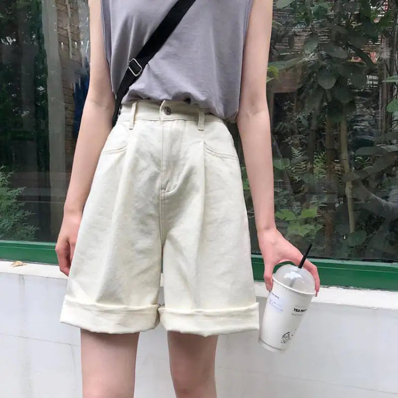 Harajuku High Waist Wide Leg Shorts for Girl and Women - # GIAA23610001
