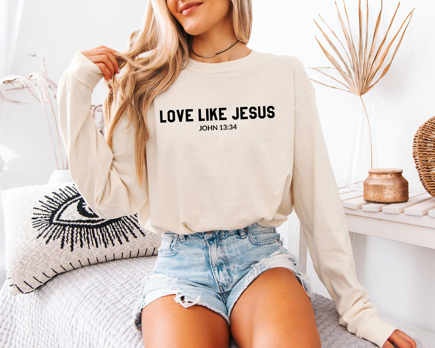 Comfort Colors Love Like Jesus Christian Long Sleeve Shirt