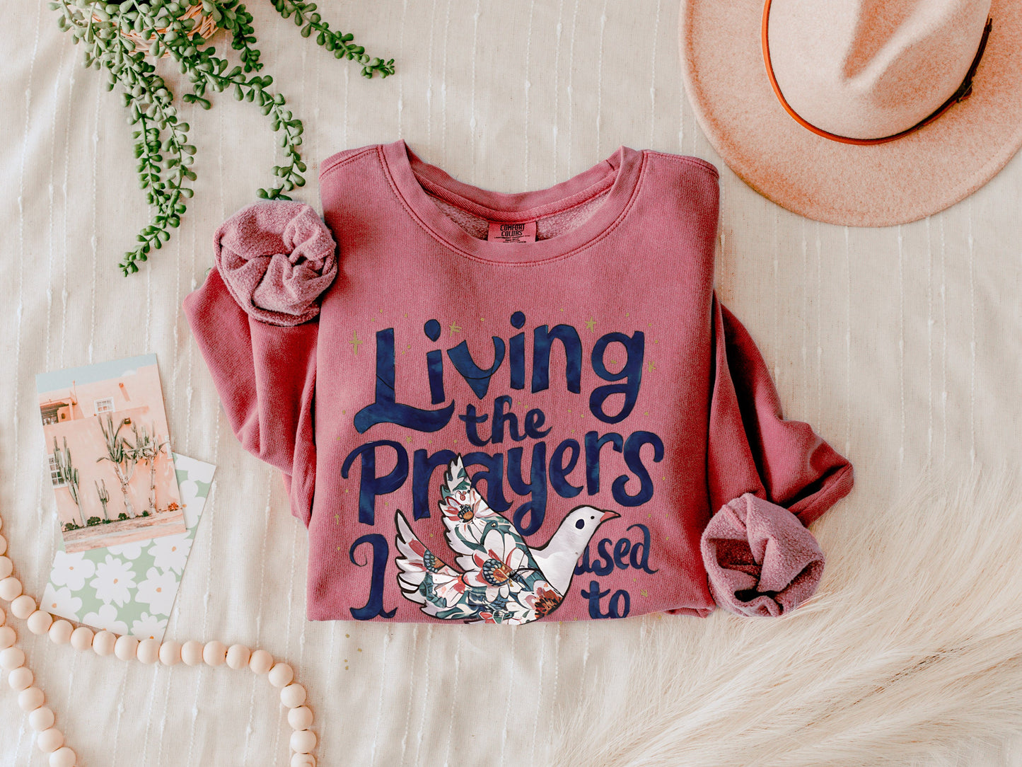 Living the prayers Christian Garment Dyed Comfort Colors Sweatshirt