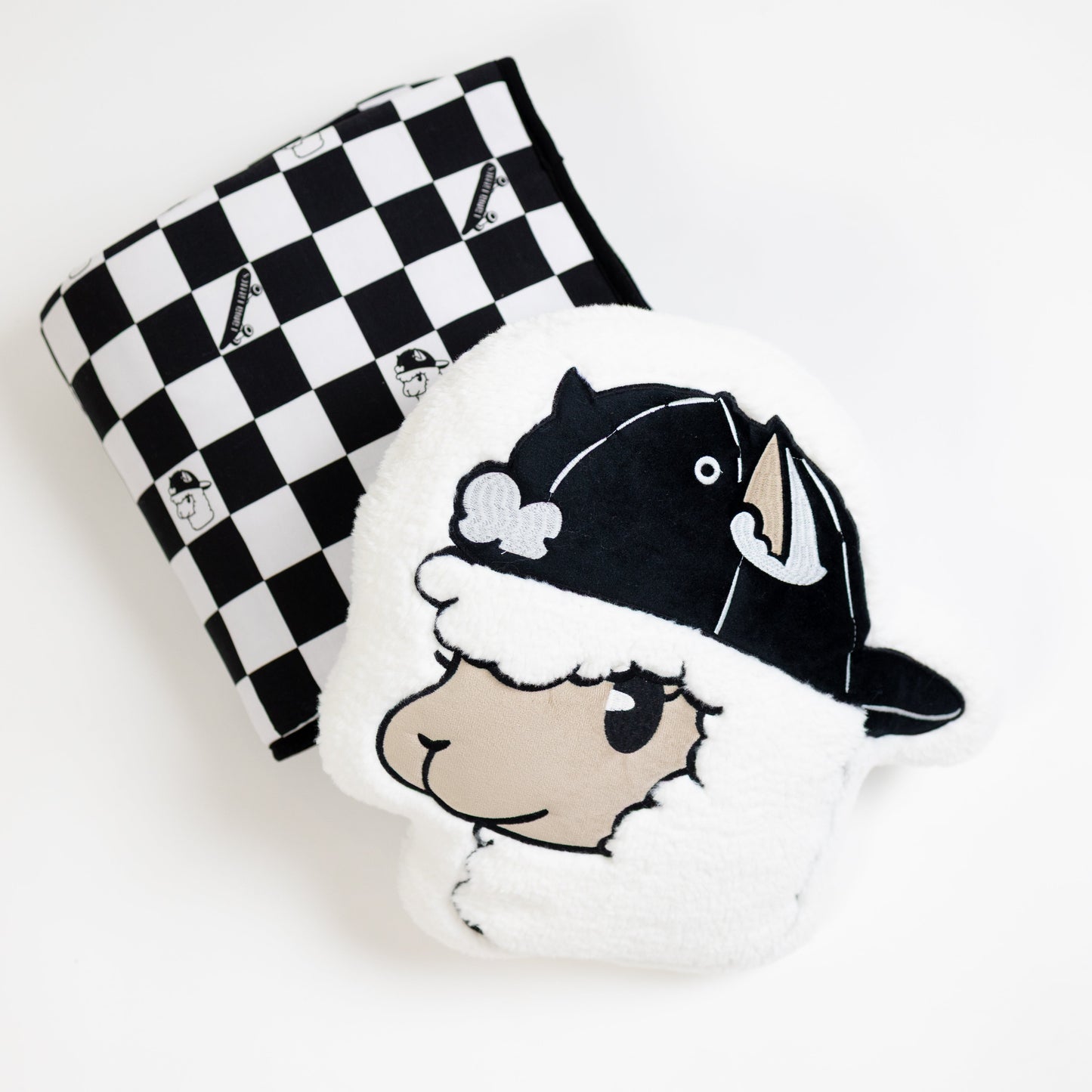 Checkered Llamas Snuggle Blanket