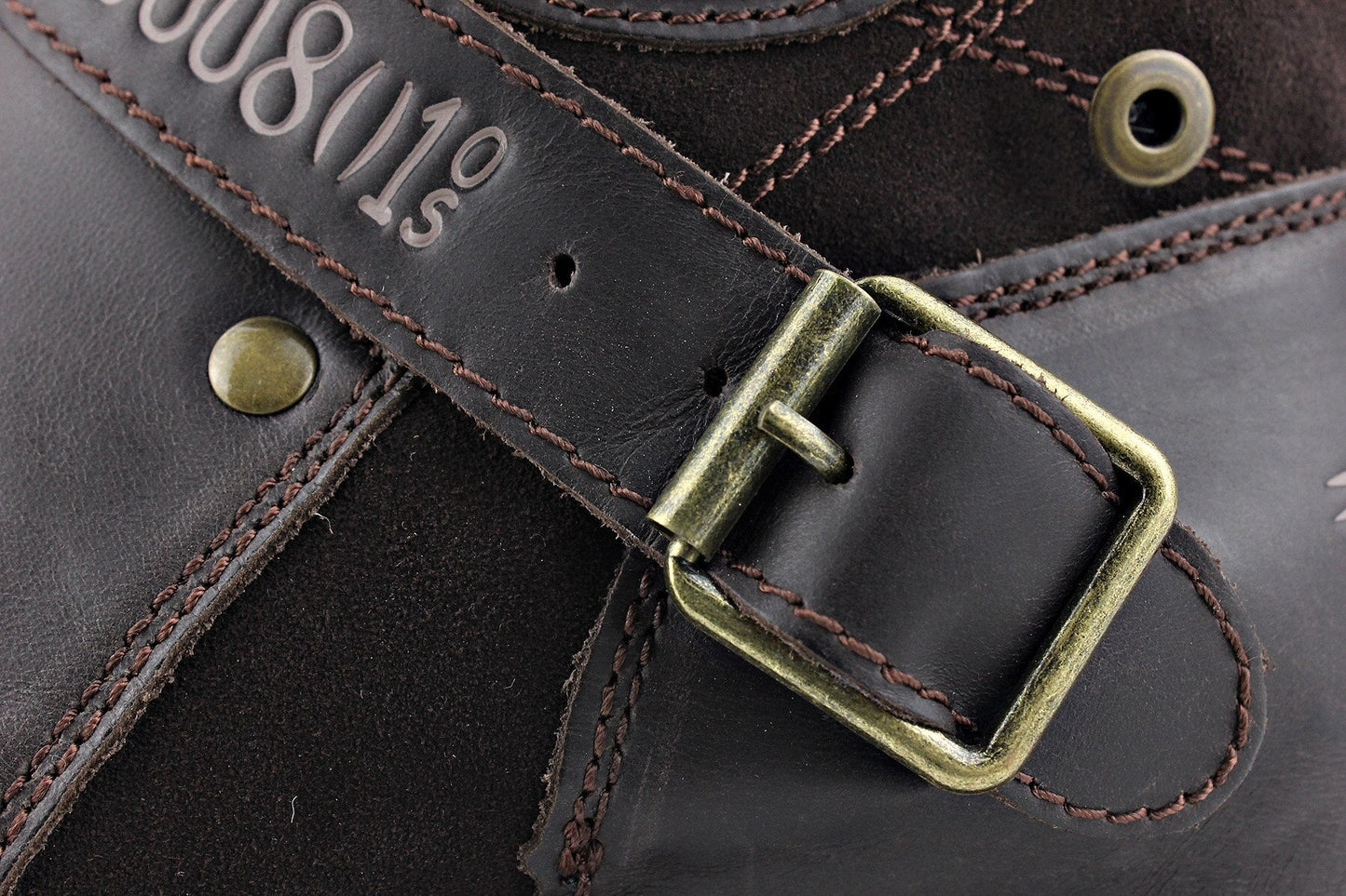 OSSTONE Men's Genuine Leathe Ankle Boots 5008-1-Dbrown