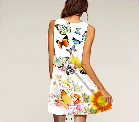 Digital Print Sleeveless Dress for Women and Maternity - BAGE211510110-PRG