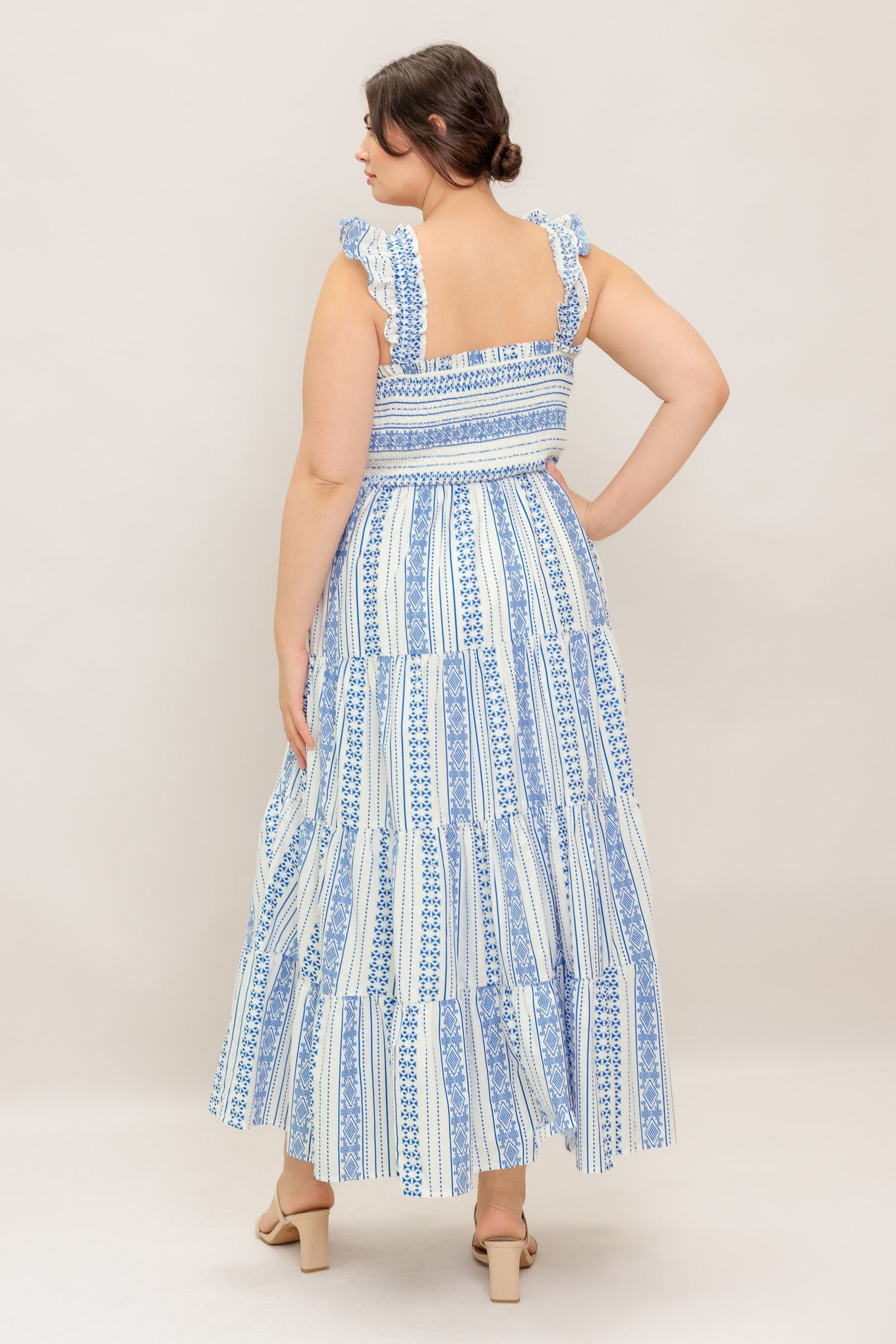 MIDSUMMER PETALS WOVEN MIDI DRESS