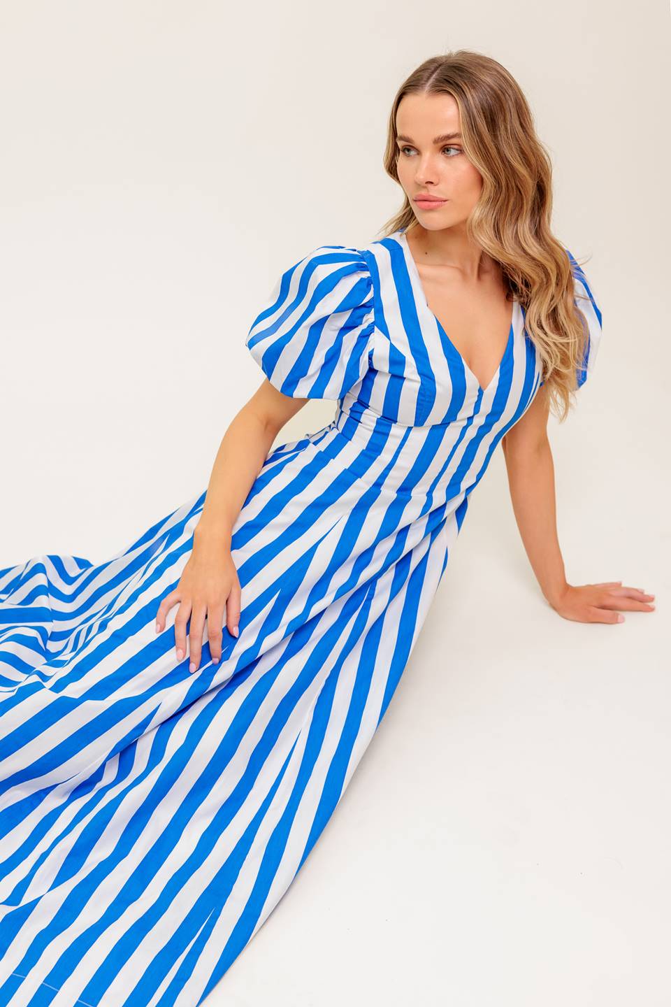 SERENITY TOUCH WOVEN MIDI DRESS