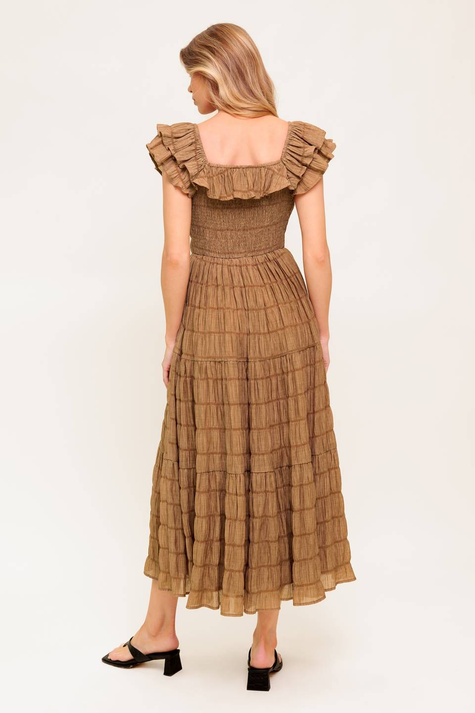 NATURAL BALANCE WOVEN MIDI DRESS