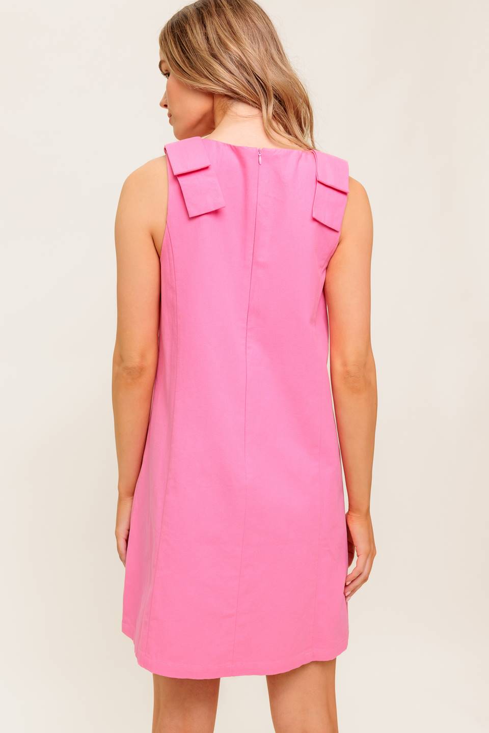 IN MY DREAMS PINK WOVEN MINI DRESS
