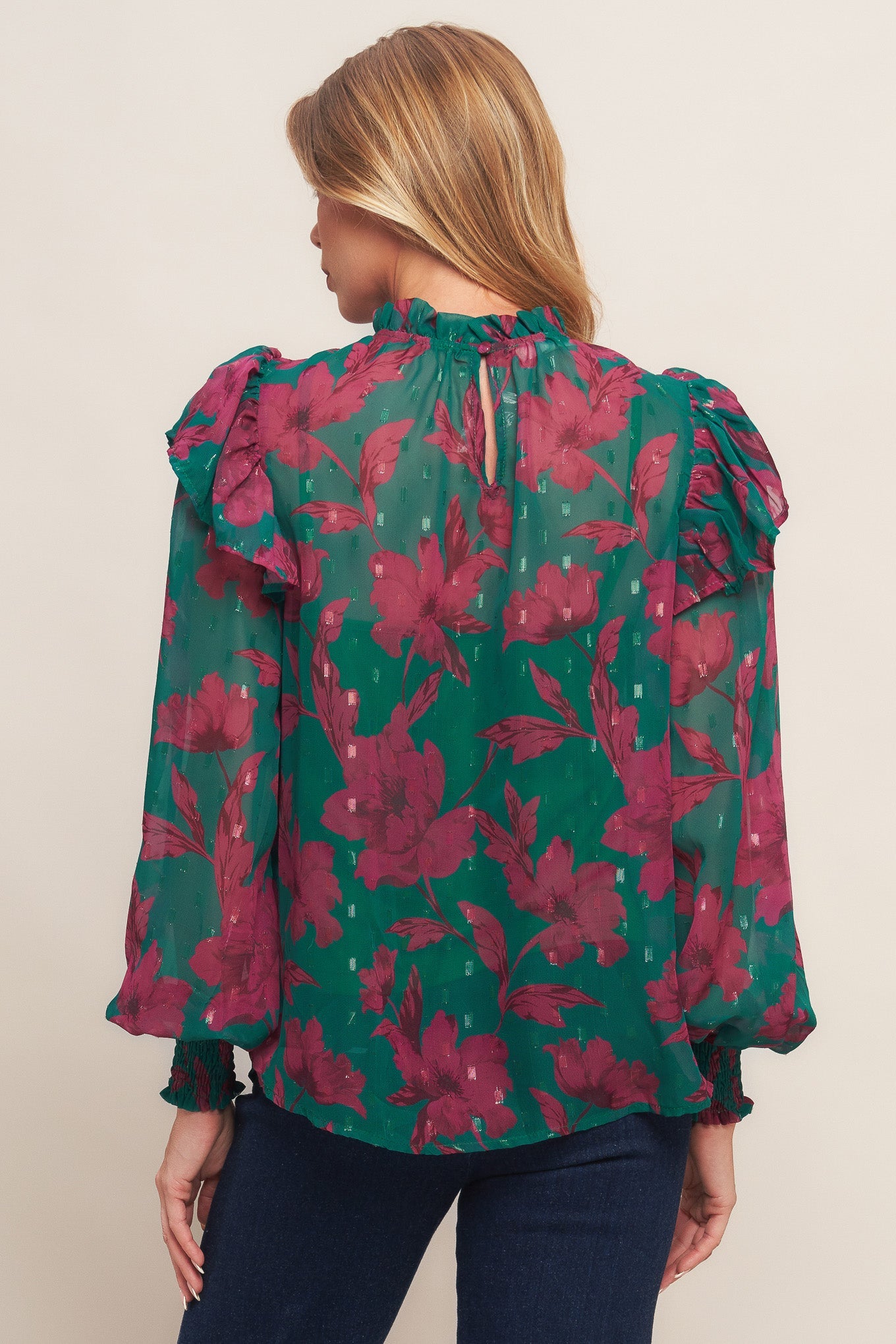 POETIC GARDEN WOVEN TOP