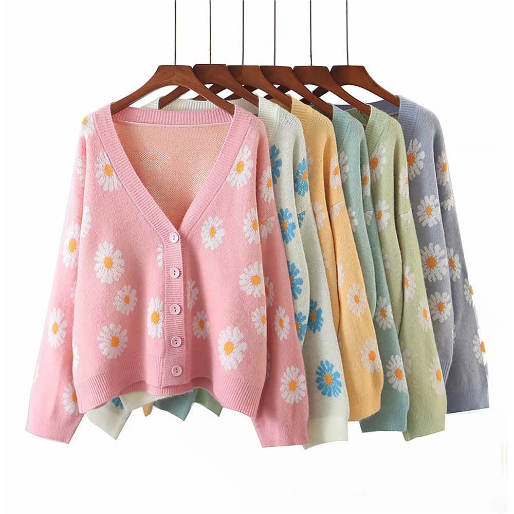 Daisy Embroidered Cardigan Sweater NCS