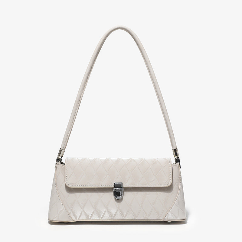 Small shoulder purse, pink baguette armpit bag, versatile diamond tote bag, simple shoulder bag