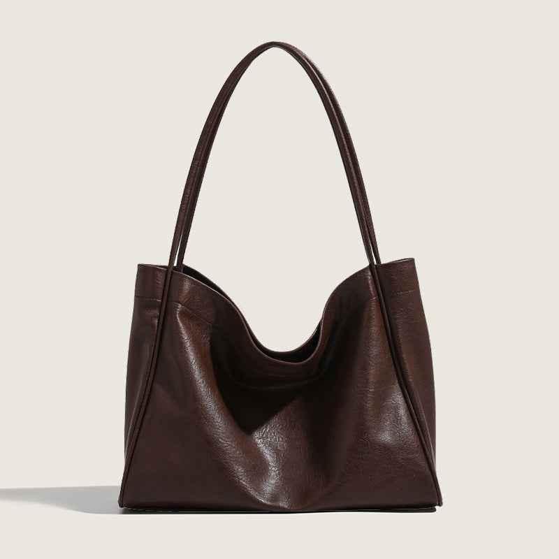 Elegant Ladies Tote Bag – Retro Minimalist & Versatile Commuter Shoulder Bag for Autumn and Winter