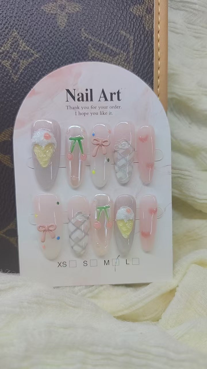 0958- Handmade press on nails fake nails removable