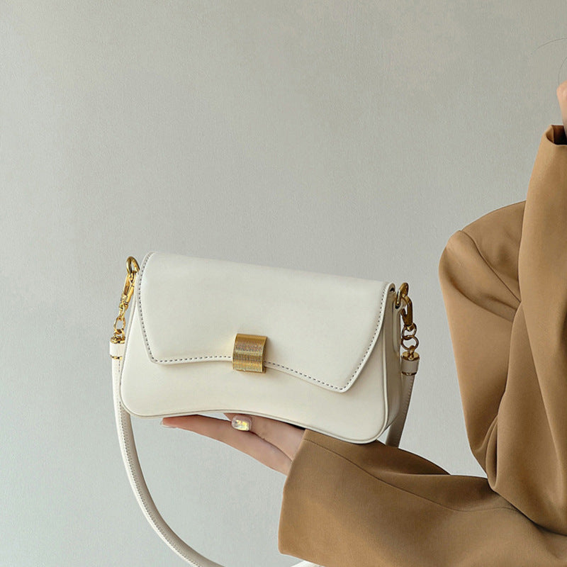 Elegant Small Crossbody Bag Female White – Simple Fashion Shoulder Bag with Modern Square Design