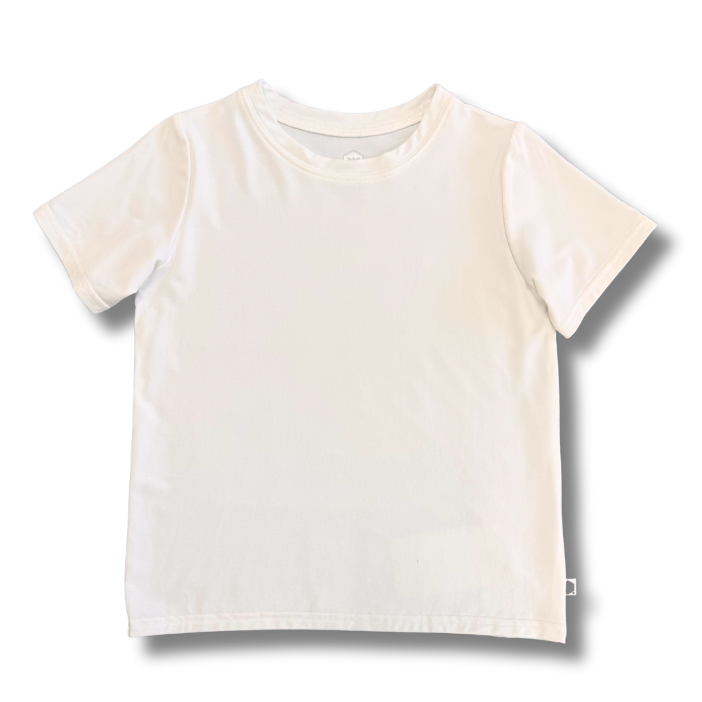 Bamboo Short Sleeve Crew Neck Tee in Ivory