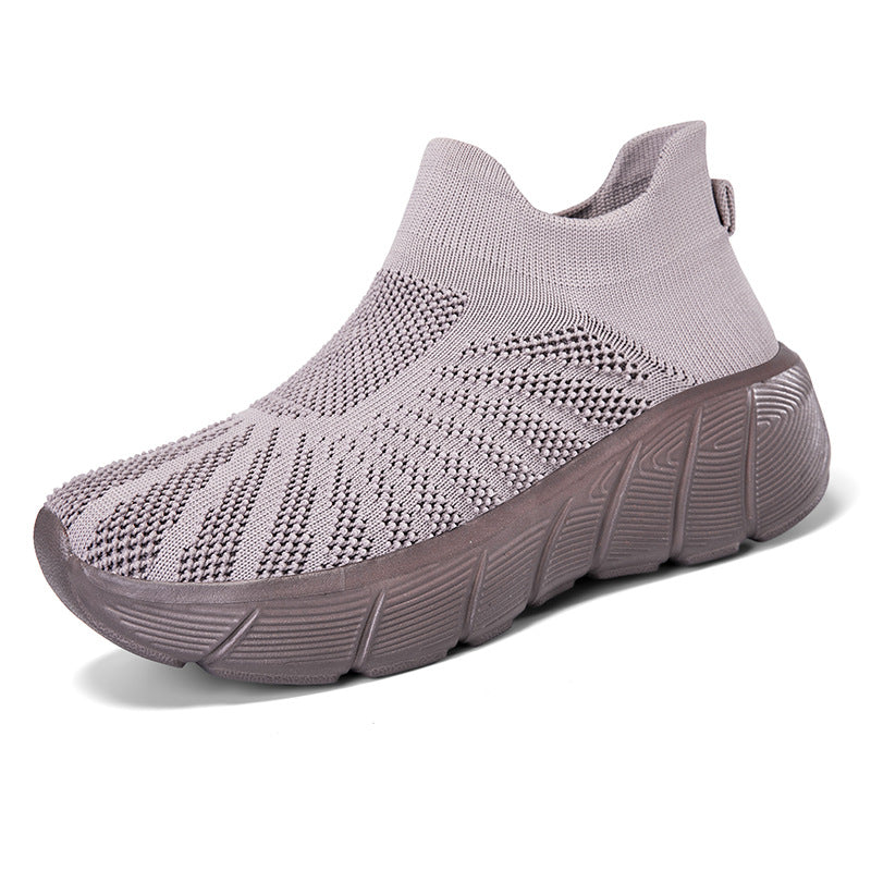 Thick-soled fly-knit sports shoes