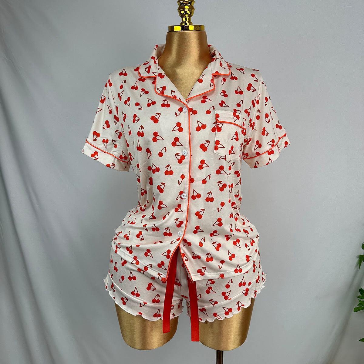Women's Short-Sleeve Lapel Pajama Set
