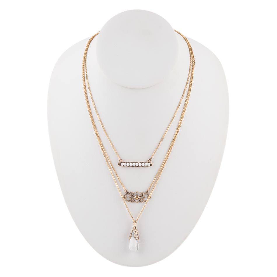 White Howlite and Bronze All Layered Up