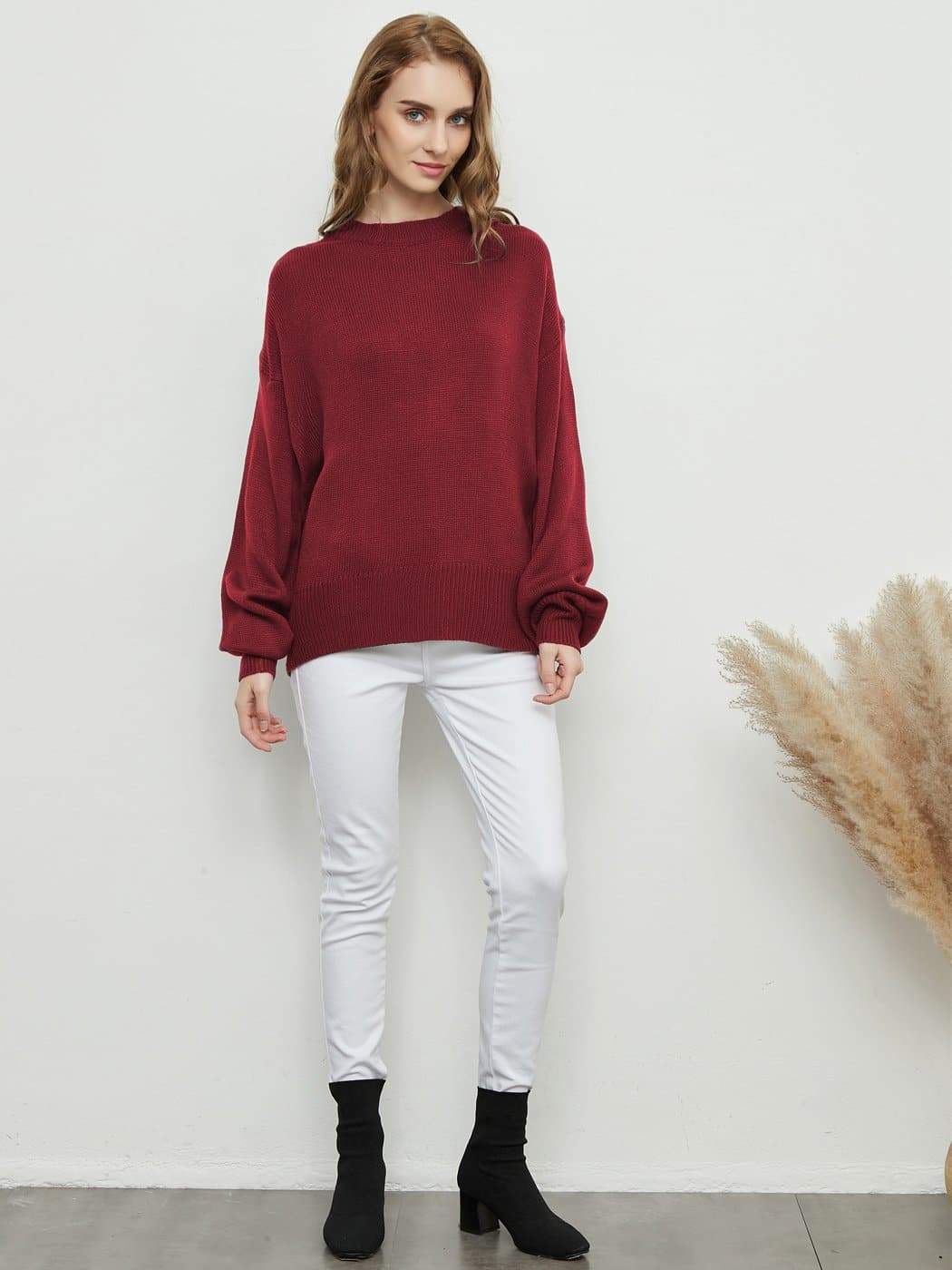 Love Tie Puffed Sleeve Sweater
