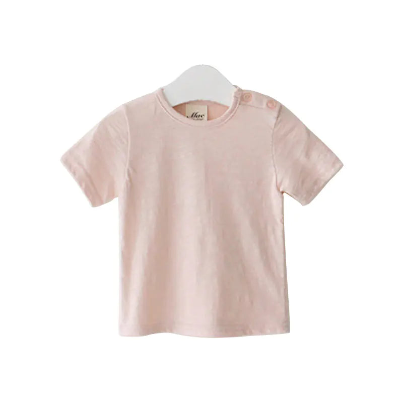 Soft Comfortable Short Sleeve Solid Color T-Shirt for Kids - # BAAA1111010006