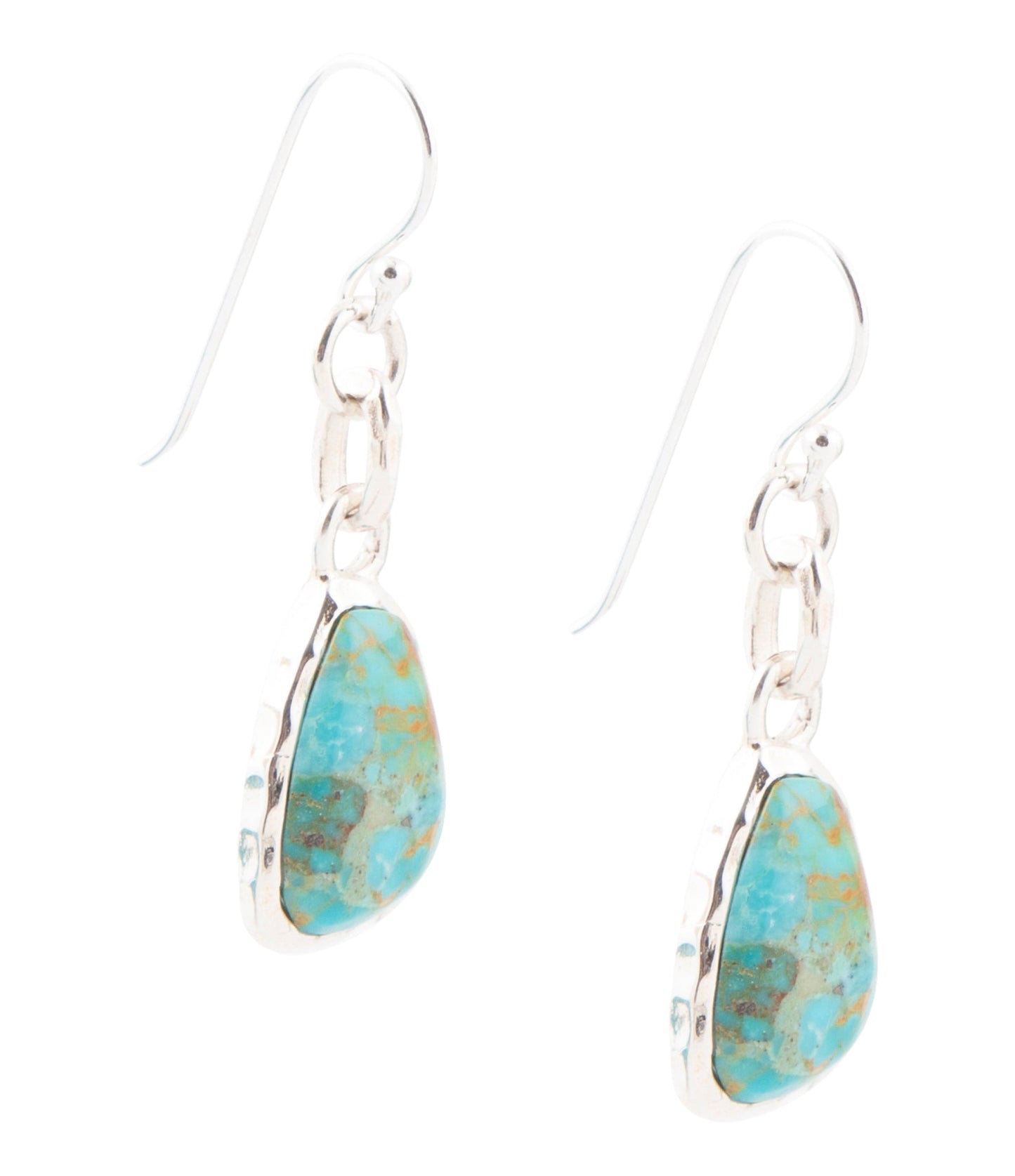 Blue Turquoise and Sterling Silver Drop Earrings