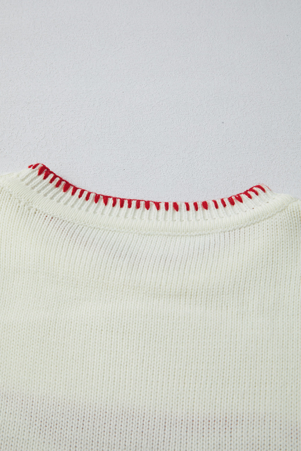 Christmas Bow Colorblock Long Sleeve Sweater