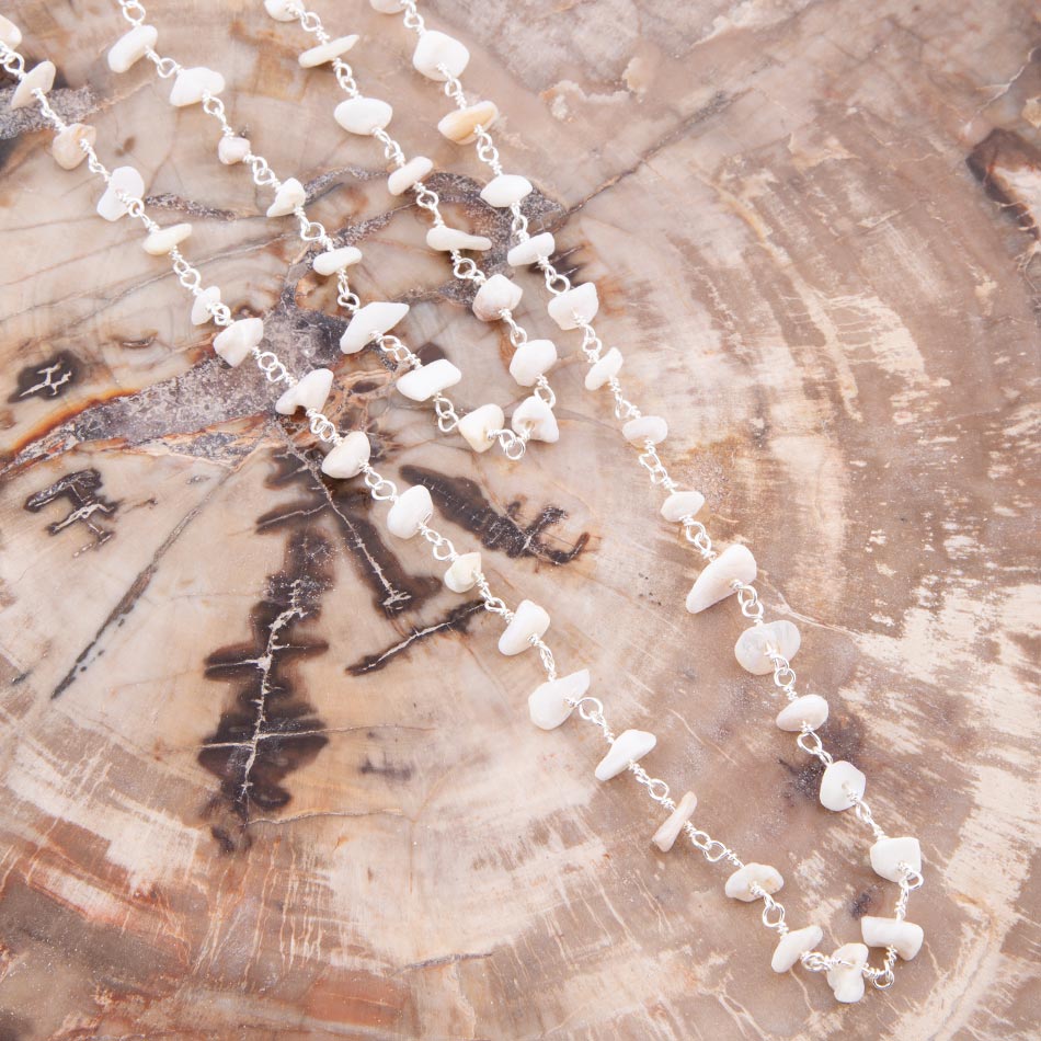 Chip Off The Old Block White Shell Necklace