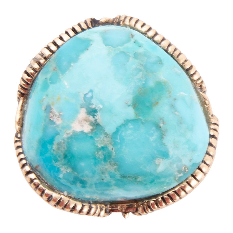 Corinth Blue Turquoise and Golden Statement Ring