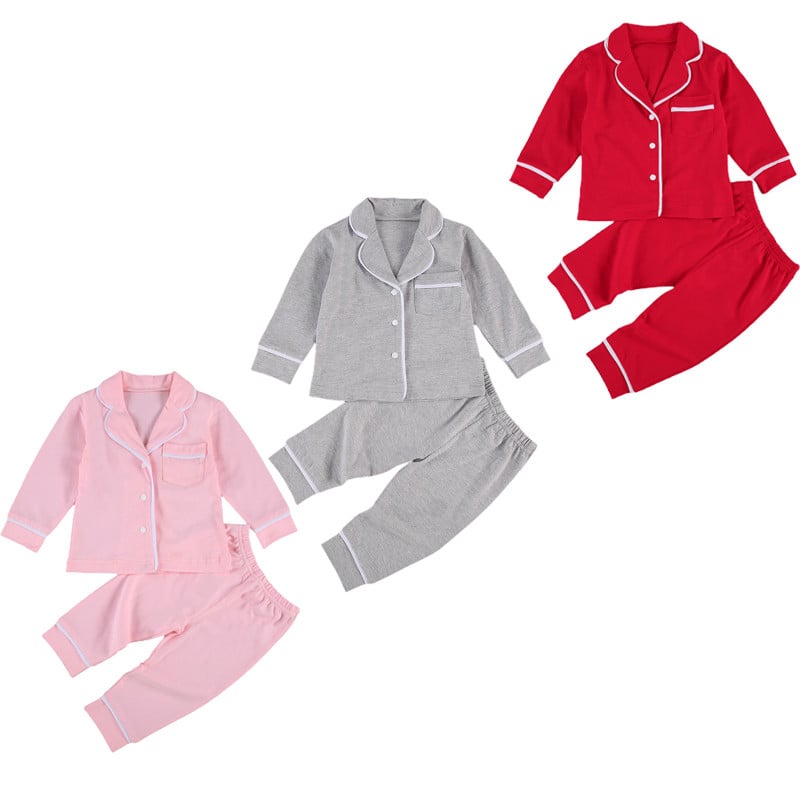 Cotton Two-Piece Pajama Set for Toddlers and Kids - # BAAA81810024