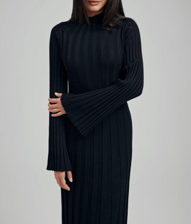 New Knitted Dress with Waist Design and Round Neck - # WOAA211410002-PRG