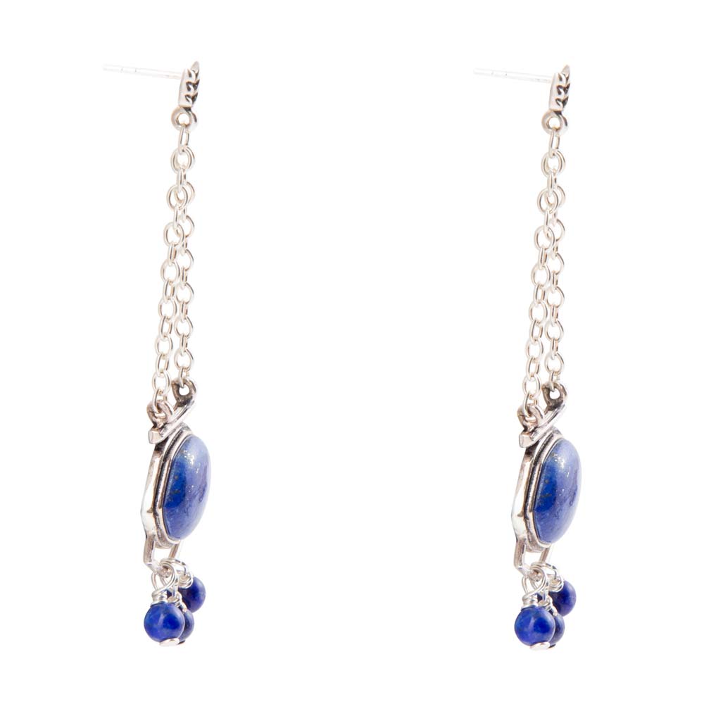 Go West Blue Lapis and Sterling Silver Drop Earrings