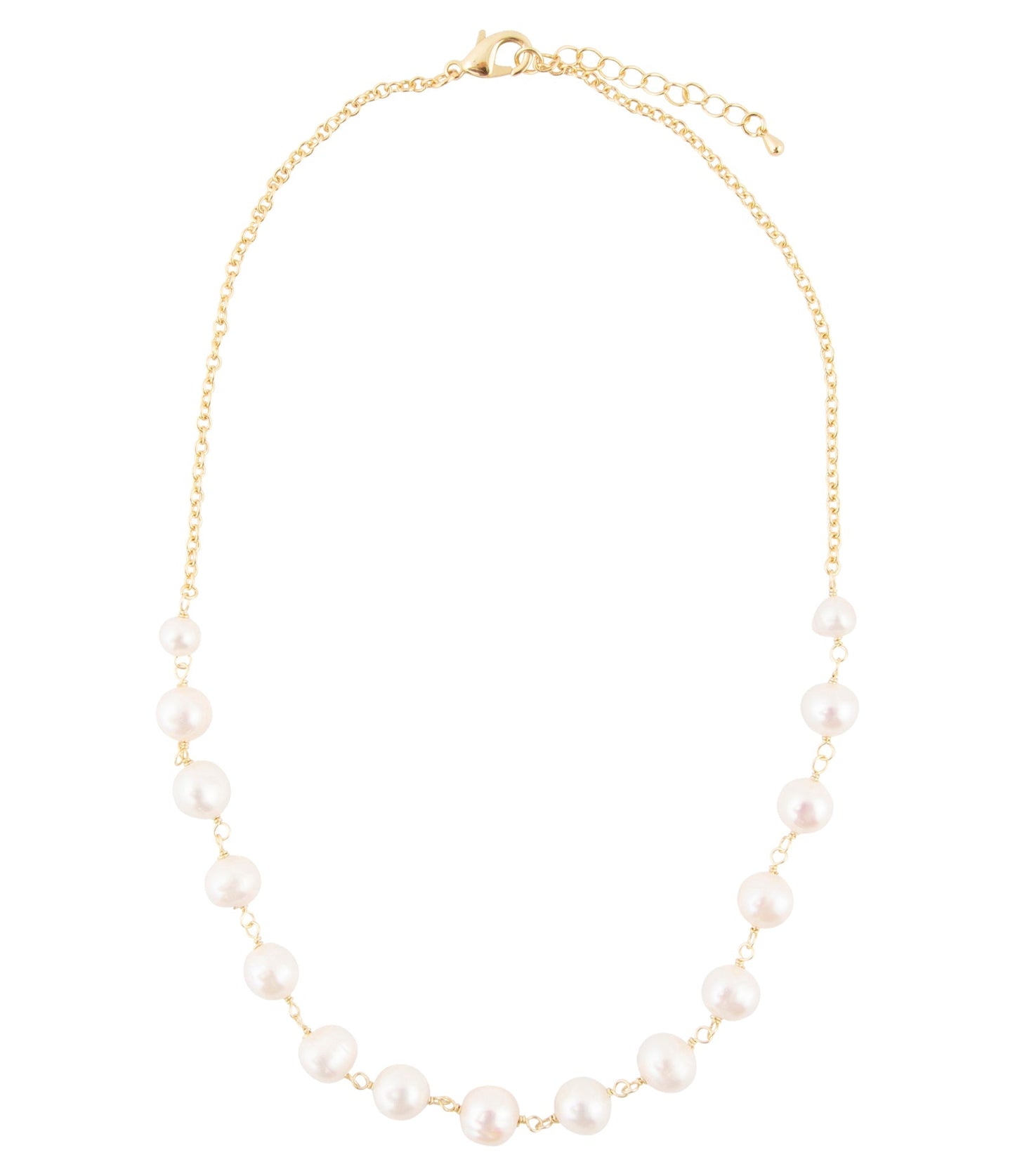 Golden Chain and White Pearl Necklaces