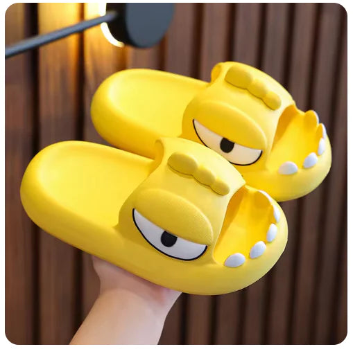 Cute Cartoon Monster Slippers – Non-Slip Platform Slides for Kids & Adults" - # BOAA73410011