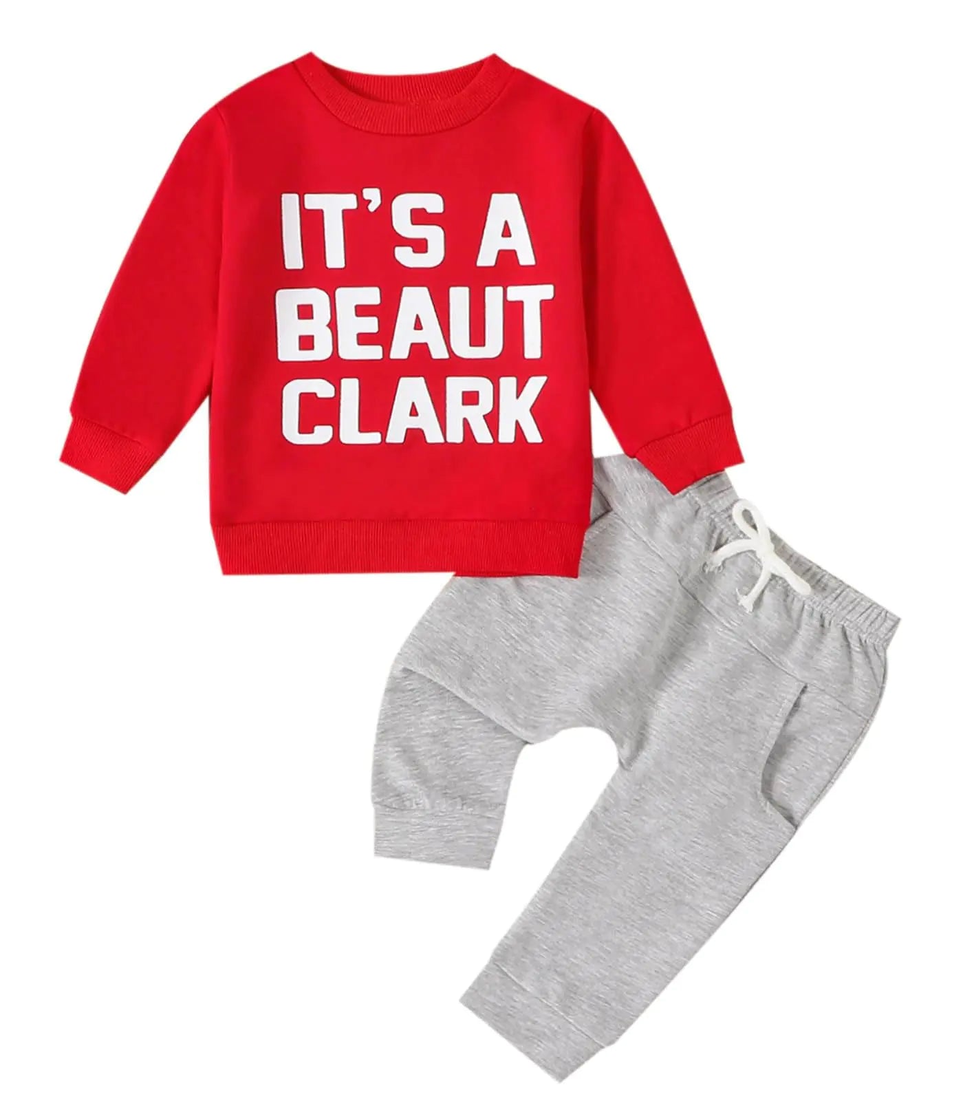 Baby Boy Outfit Pullover Sweatshirt Top Warm Pant Newborn Toddler Baby Clothes (Red Beaut 18-24 Months) - # BAAA51210023