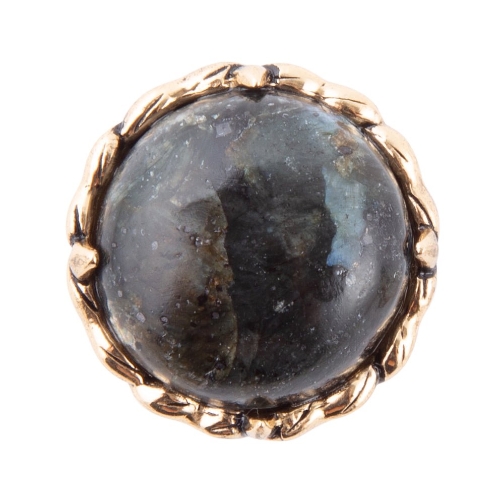 Black Labradorite and Golden Statement Ring