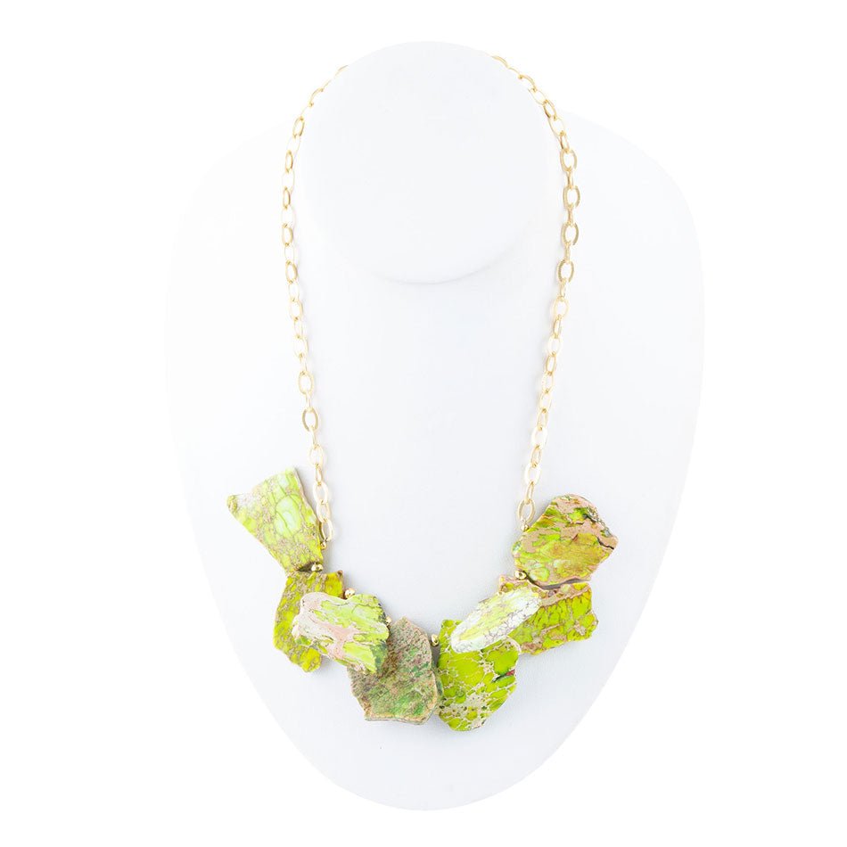 Lime Jasper Slab Necklace