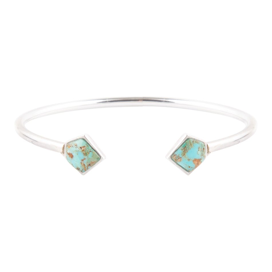 Mirror Image Blue Turquoise and Sterling Silver Cuff Bracelet