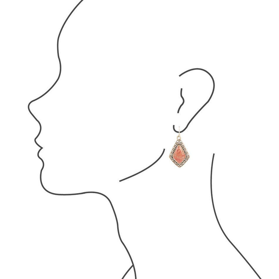 Native Vibe Orange Sponge Coral Arrow Earrings