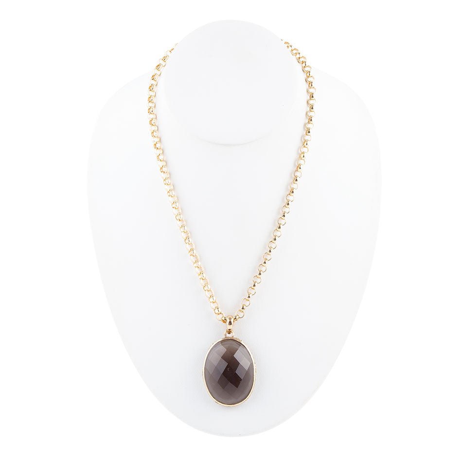 Nested Smoky Quartz Pendant Necklace