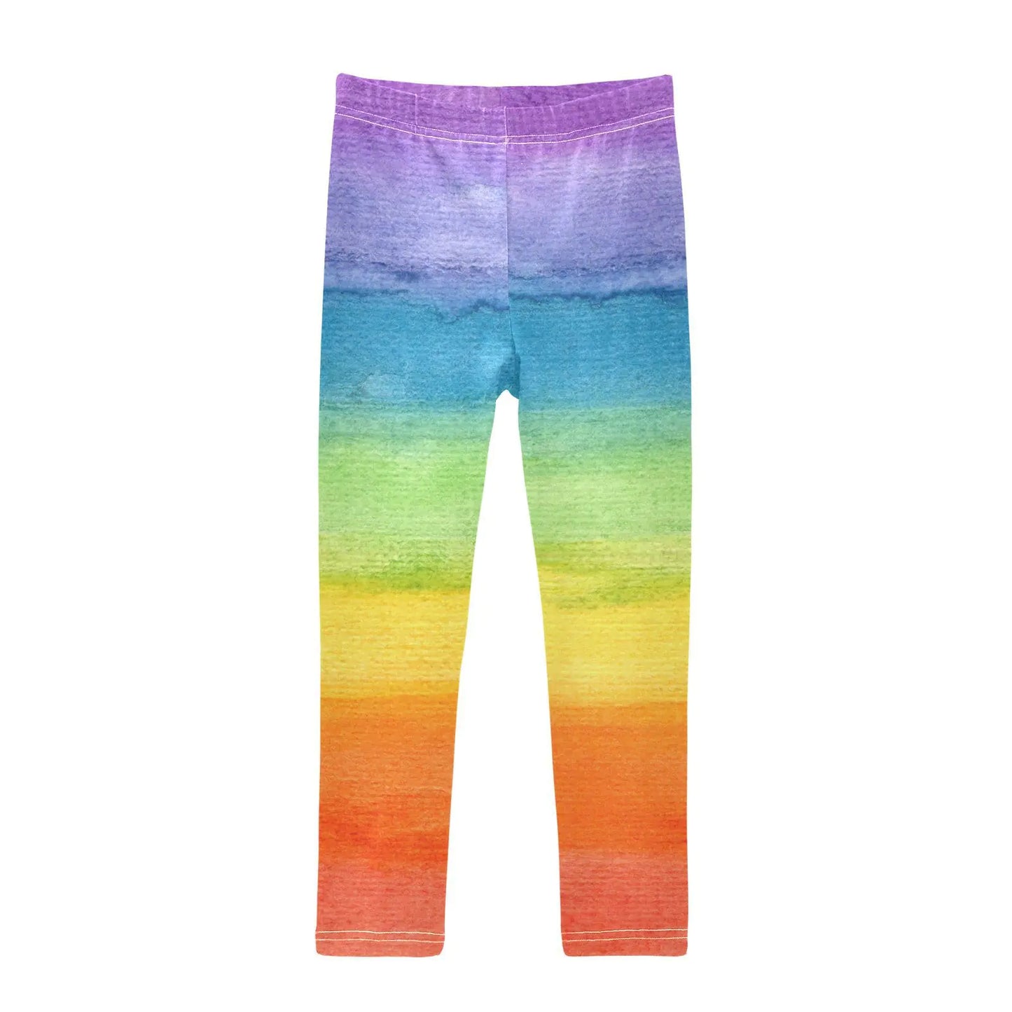 Aslsiy Girls Leggings Colorful Striped Rainbow Toddler Stretch Tights Pants Full Length Yoga Dance Pants-4T - # GIAA21410009
