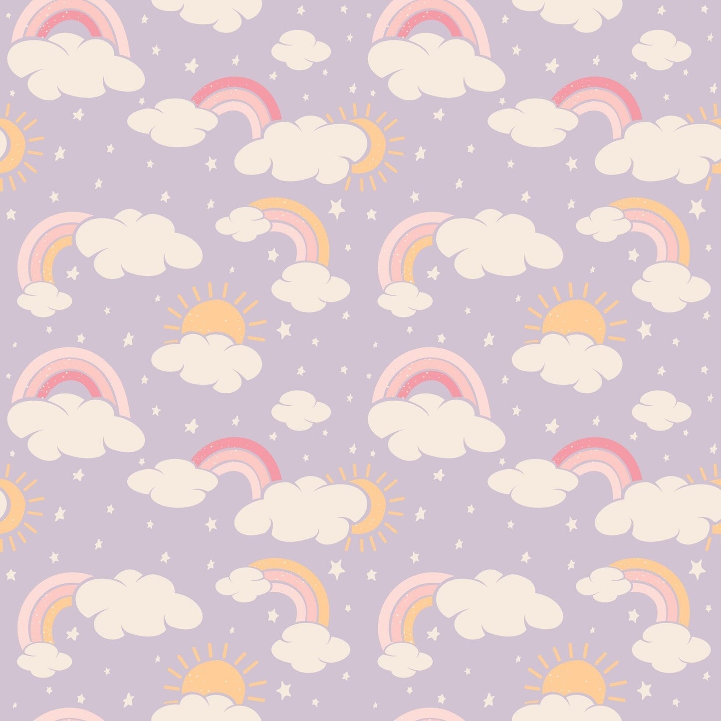 Lavender Rainbows and Clouds Ruffle Baby Footie