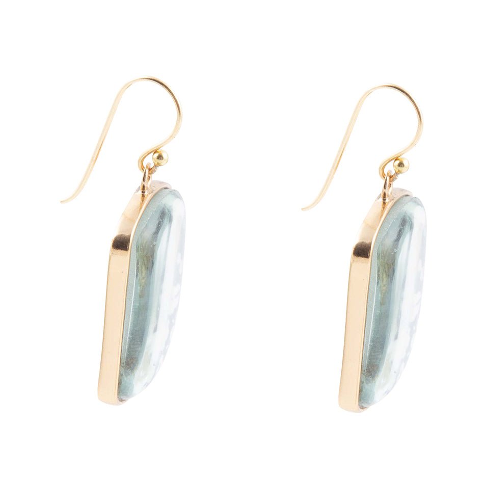 Santorini Cobalt Blue and White Golden Earrings