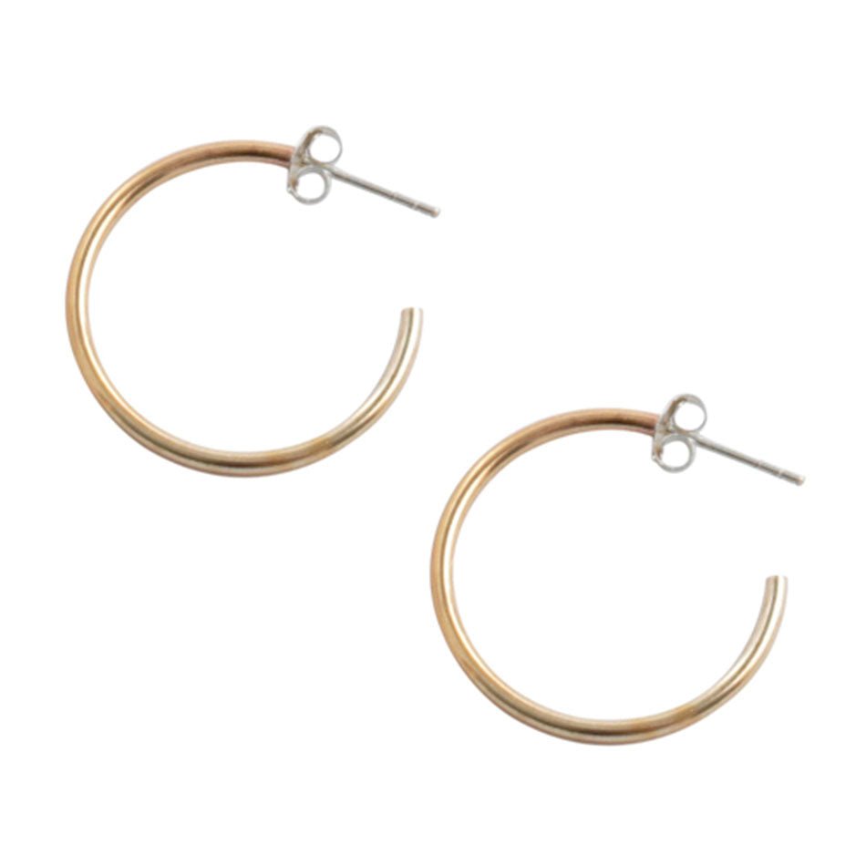 Sterling Silver Post Hoop Earrings, 2.5cm