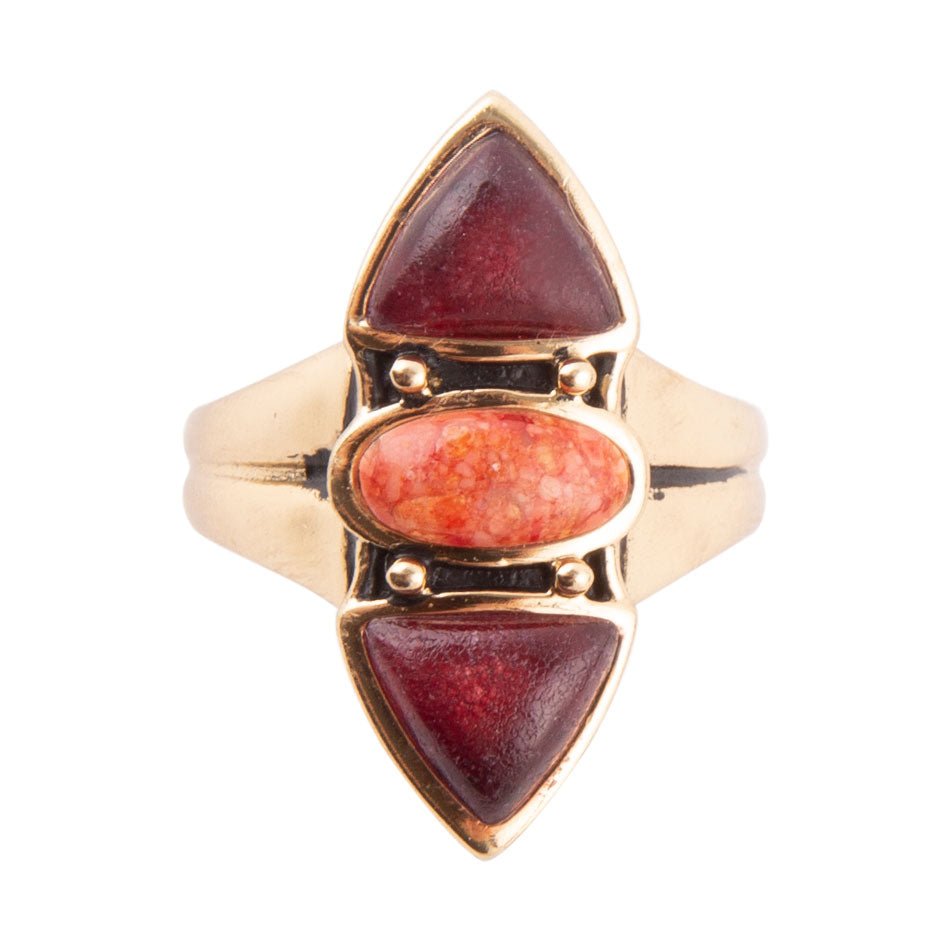 Tri-Stone Bordeaux Quartz Ring