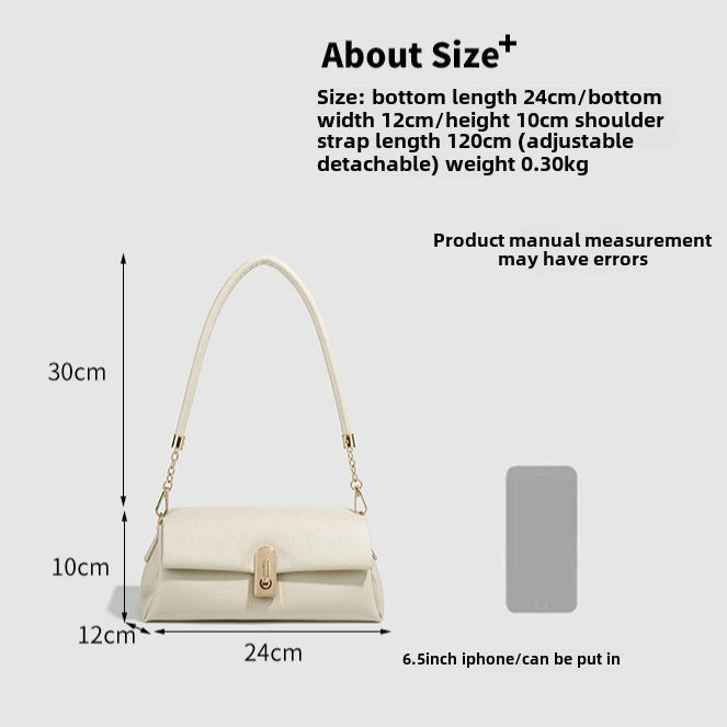 Small beige shoulder bag, bag women glacier white armpit bag, commuter top handle bag, versatile hobo bag for women
