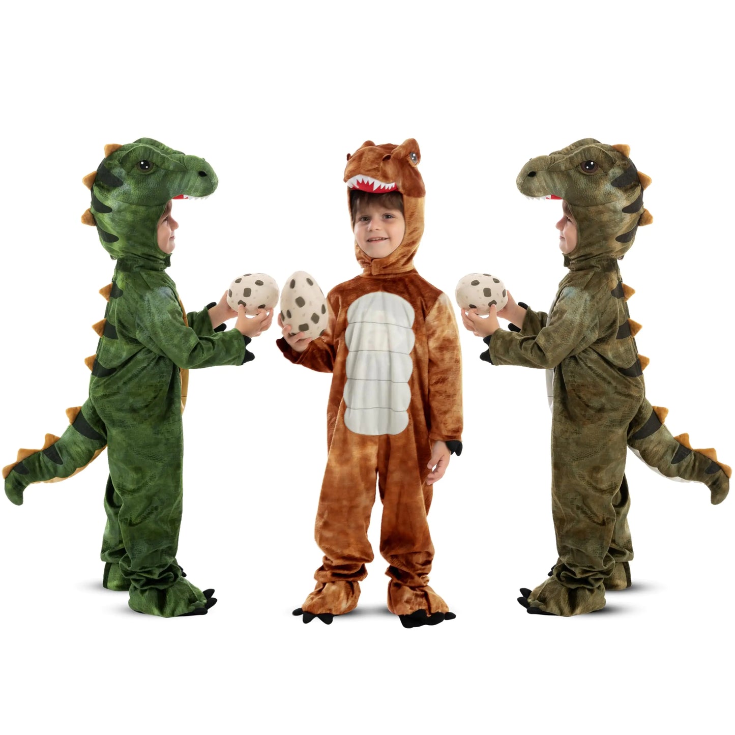 Spooktacular Creations Realistic T-rex Costume Outfit Dinosaur Jumpsuit with Egg for Kids Toddler Halloween Dress-up Party Bronze 3T(3-4 yrs) - # BOAA111510003