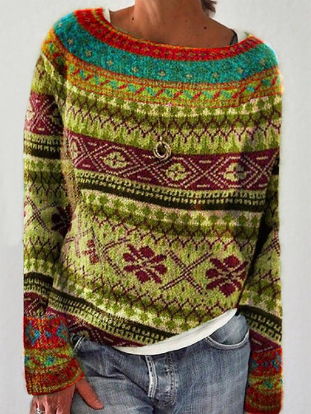 Plus Size Color Block Fashion Knit Sweater Available Up to 5XL | NCS