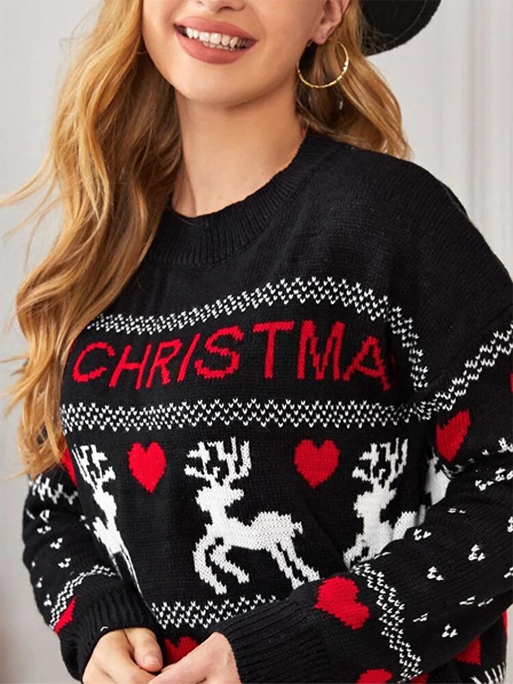Cozy Reindeer Jacquard Christmas Ugly Sweater | NCS