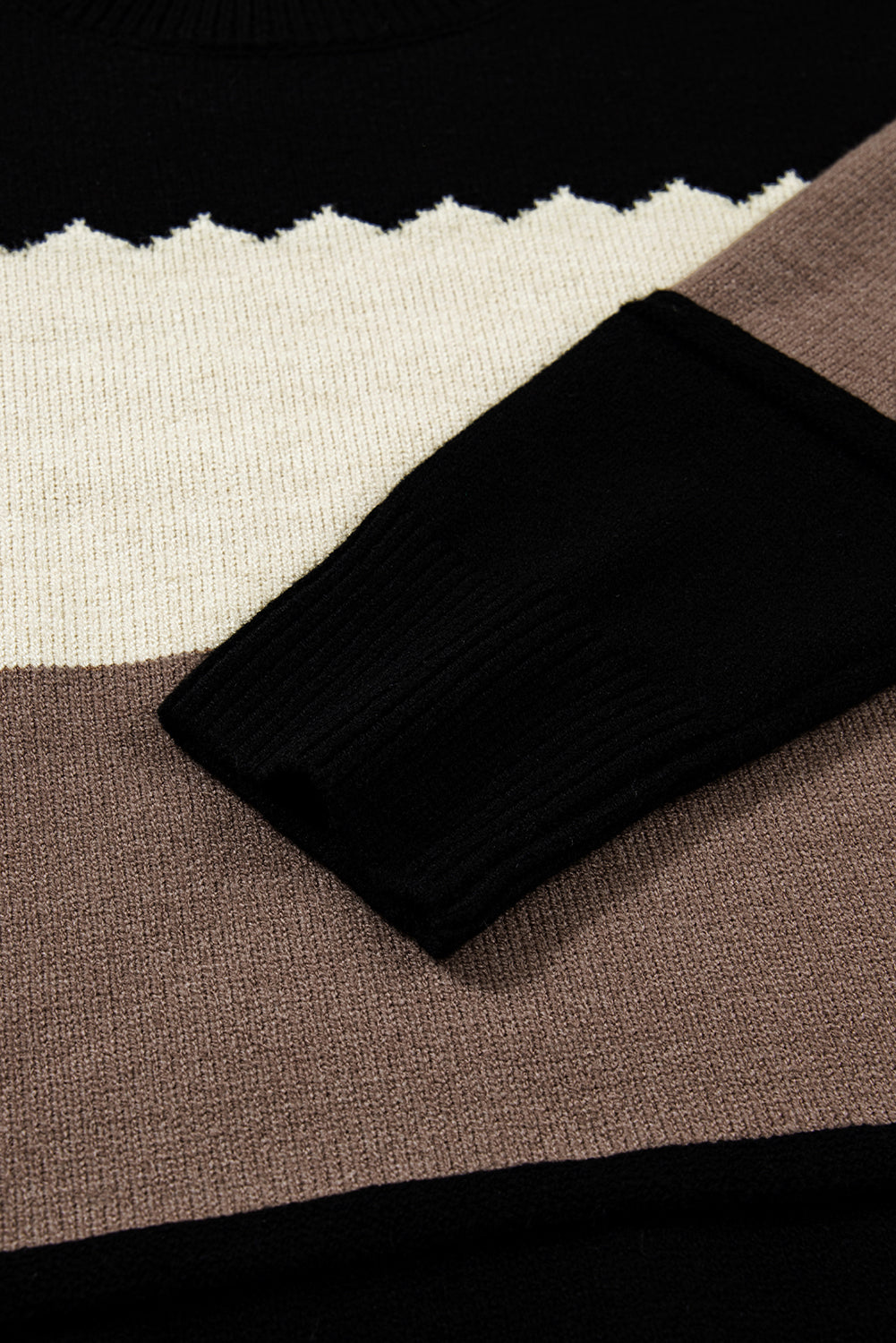 Colorblock Crew Neck Drop Shoulder Sweater